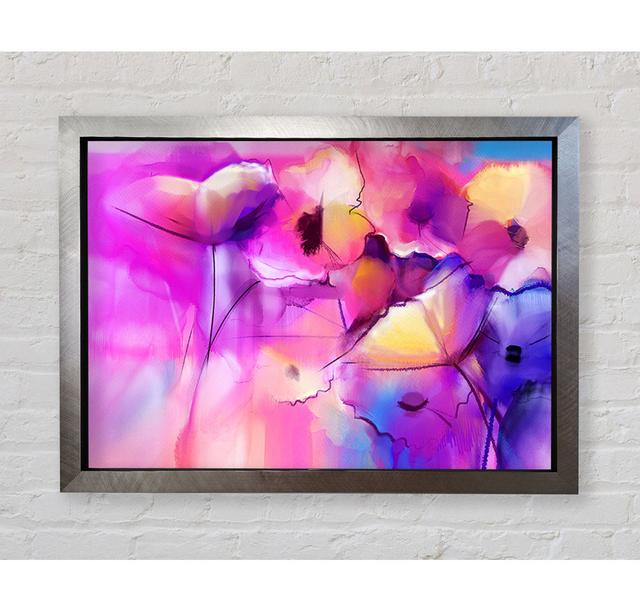 Pink Poppy Vision Framed Print Ivy Bronx Size: 84.1cm H x 118.9cm W x 3.4cm D, Format: Silver Framed Paper on Productcaster.