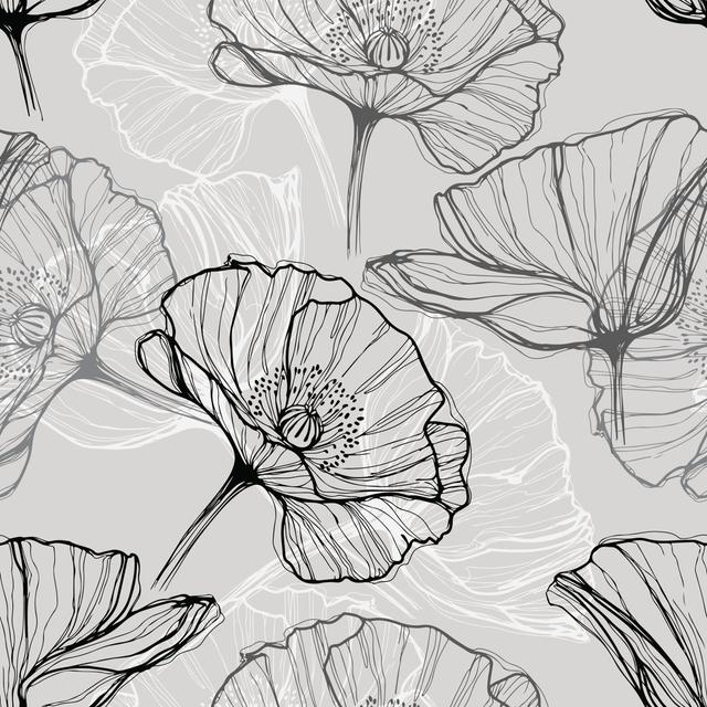 Monochrome Seamless Pattern ClassicLiving Size: 76cm H x 76cm W 3.8cm D on Productcaster.