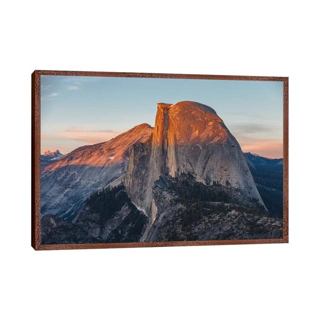 Half Dome by Sergio Lanza - Graphic Art Print on Canvas Union Rustic Format: Classic Brown Wood Framed, Size: 101.6cm H x 152.4cm W x 3.81cm D on Productcaster.