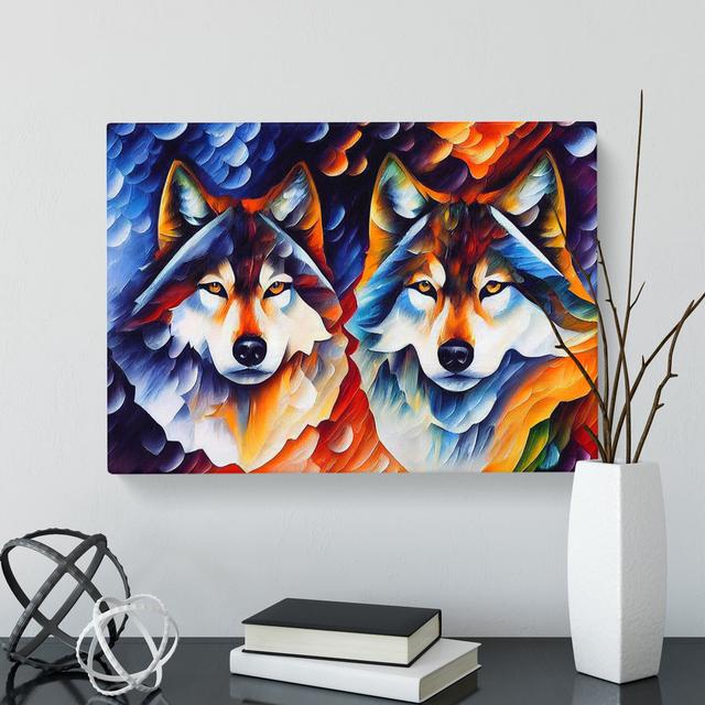 Wolf Painting Vol.1 Abstract - Wrapped Canvas Painting Alpen Home Size: 40cm H x 60cm W x 3cm D on Productcaster.