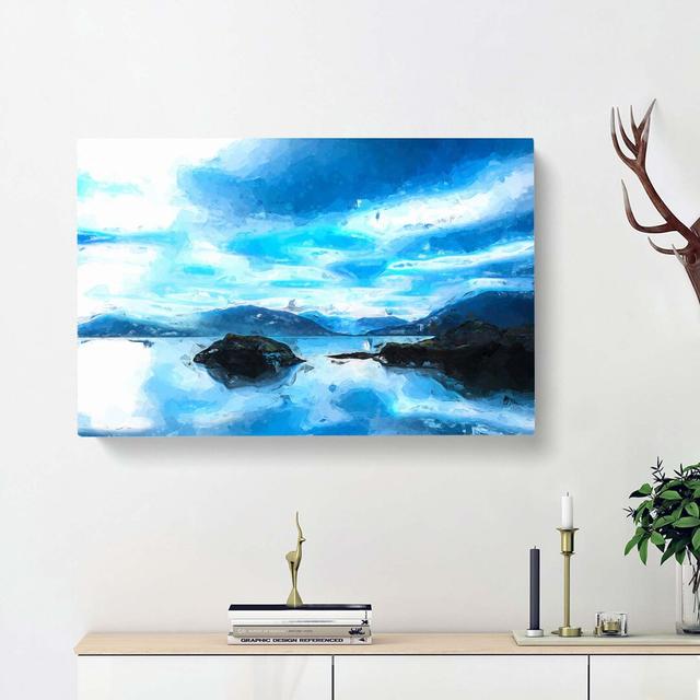 View of Glencoe in Scotland in Abstract - Wrapped Canvas Graphic Art Print East Urban Home Size: 50cm H x 76cm W x 3cm D on Productcaster.