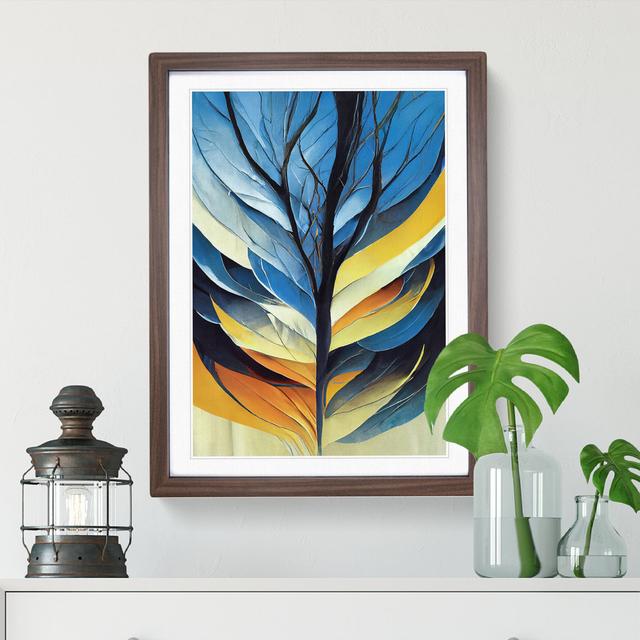 Tree Abstract Art No.4 - Single Picture Frame Print Marlow Home Co. Size: 64cm H x 46cm W x 2cm D, Frame Colour: Walnut Framed on Productcaster.