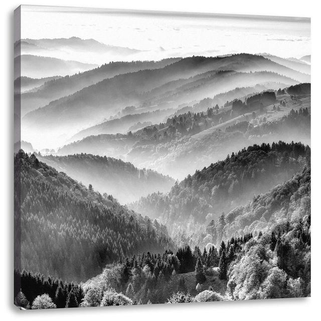 Leinwandbild Foggy Mountain Landscape in Autumn Alpen Home Maße: 70 cm H x 70 cm B x 1,8 cm T on Productcaster.