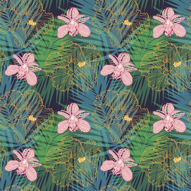 Conejara Tropical Pattern - Wrapped Canvas Print 17 Stories Size: 91cm H x 91cm W x 3.8cm D on Productcaster.