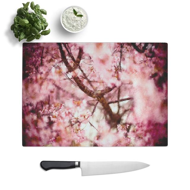 Cherry Blossom Flowers Vol.4 Painting Chopping Board East Urban Home Size: 0.4cm H x 20cm W x 28.5cm L on Productcaster.