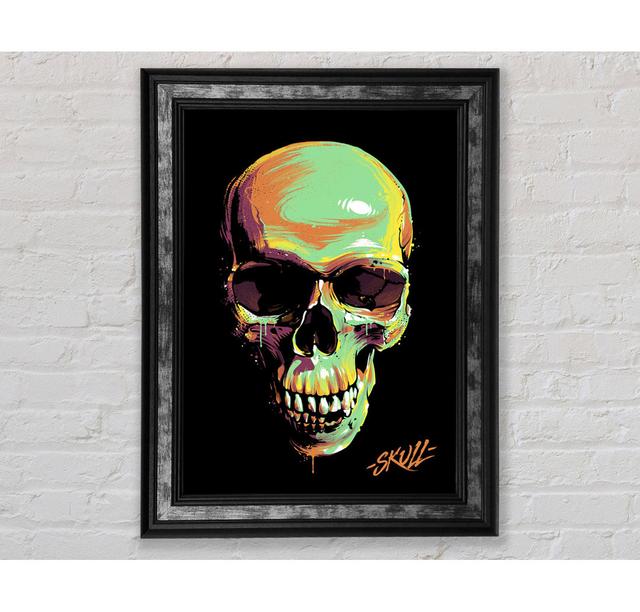 Pop Art Skull Framed Print Happy Larry Size: 84.1cm H x 59.7cm W on Productcaster.