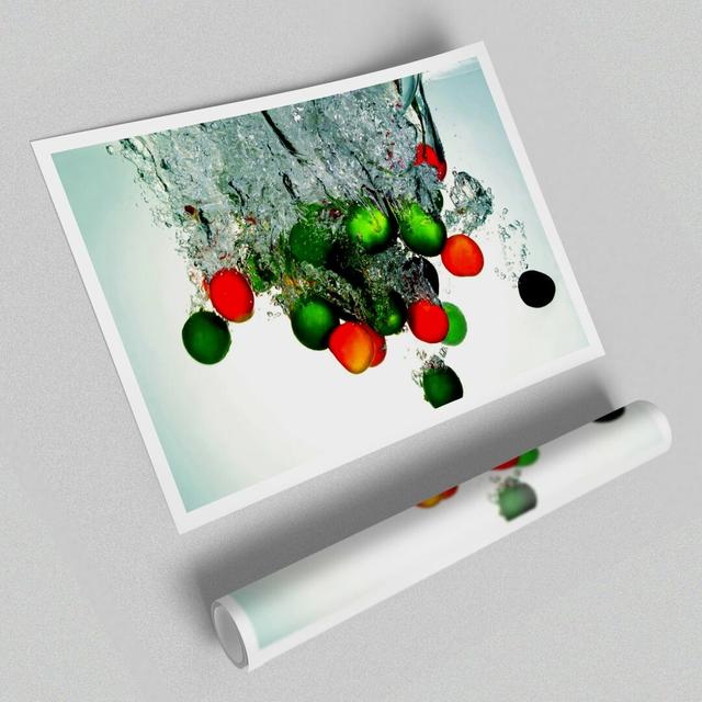 'Water Splash Fruit' - Unframed Graphic Art Print on Paper East Urban Home Size: 84.1 cm H x 118.9 cm W on Productcaster.