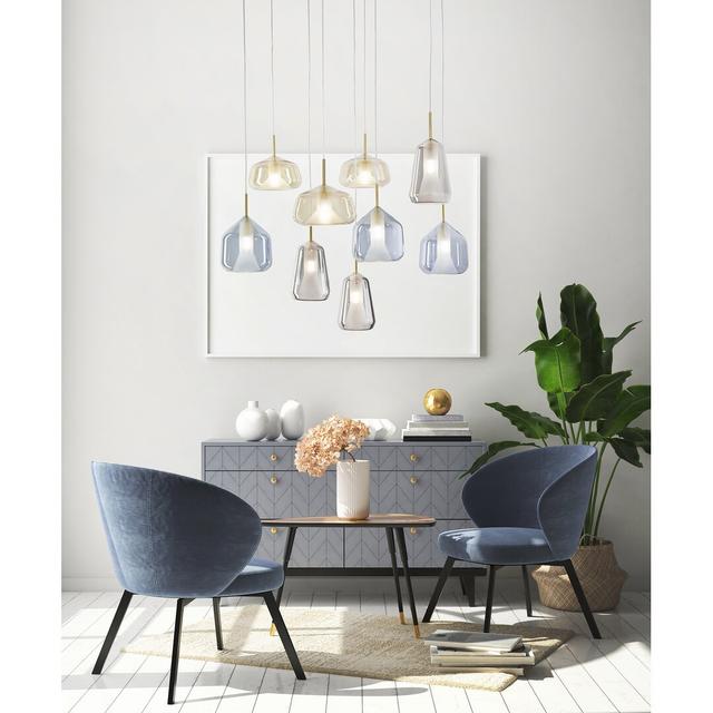 Colusa 9 - Light Cluster Pendant Canora Grey Shade Colour: Smoked Grey/Beige/Blue on Productcaster.