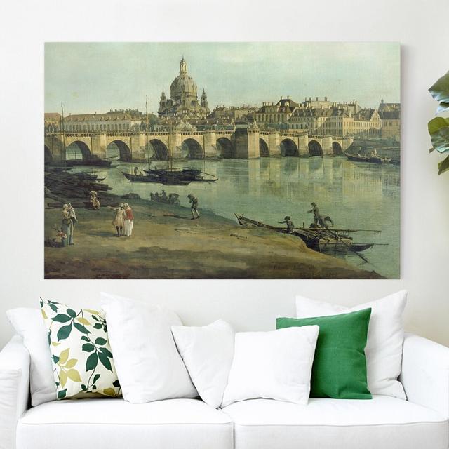 Bernardo Bellotto Dresden from the Right Bank of the Elbe - Wrapped Canvas Painting Longshore Tides Size: 60cm H x 90cm W on Productcaster.