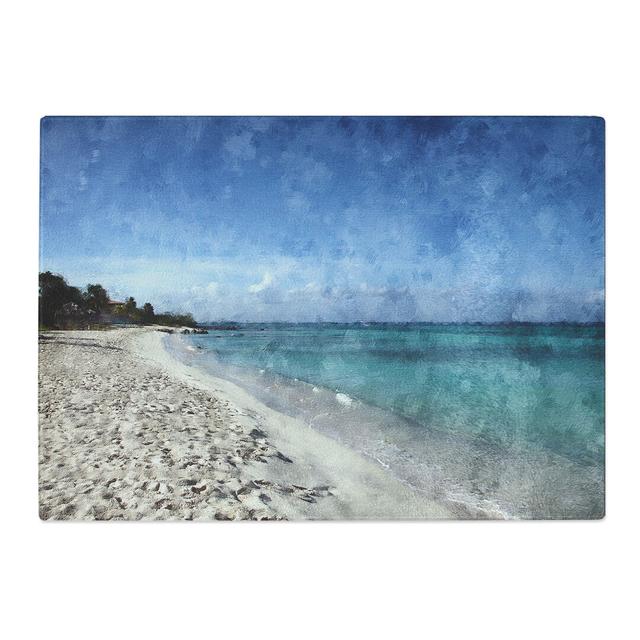 Beach in Aruba Painting Chopping Board East Urban Home Size: 0.4cm H x 29cm W x 39cm L on Productcaster.