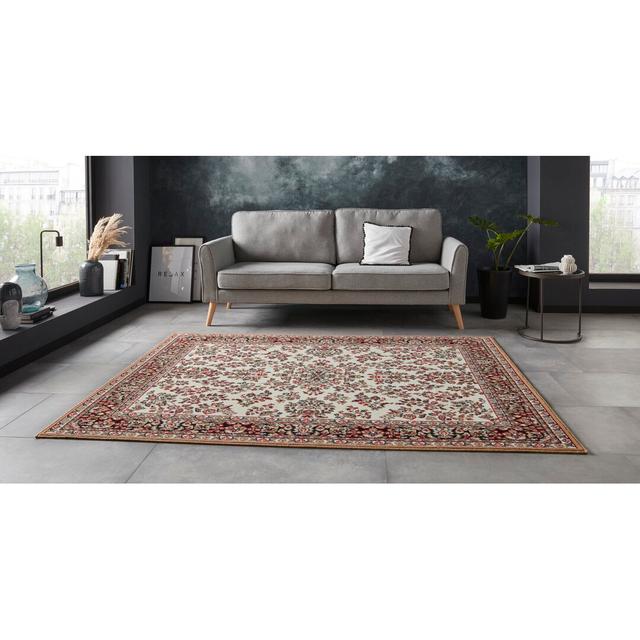 Zabul Teppich Orientalisch - Kurzflor Orient für Wohnzimmer, Schlafzimmer, Flur - Creme Gold Astoria Grand Teppichgröße: Rechteckig 120 x 160 cm on Productcaster.