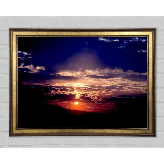 Sun At Dusk Framed Print Highland Dunes Size: 21cm H x 29.7cm W x 1.5cm D on Productcaster.