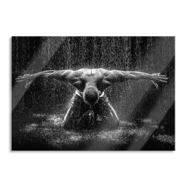 Bodybuilder in the Rain - Unframed Graphic Art on Glass Brayden Studio Size: 70cm H x 100cm W x 0.4cm D on Productcaster.