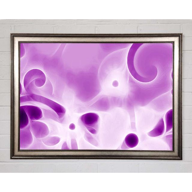 Psychedelic Garden Purple Framed Print Ivy Bronx Size: 59.7cm H x 84.1cm W x 10cm D, Format: White Framed Paper on Productcaster.