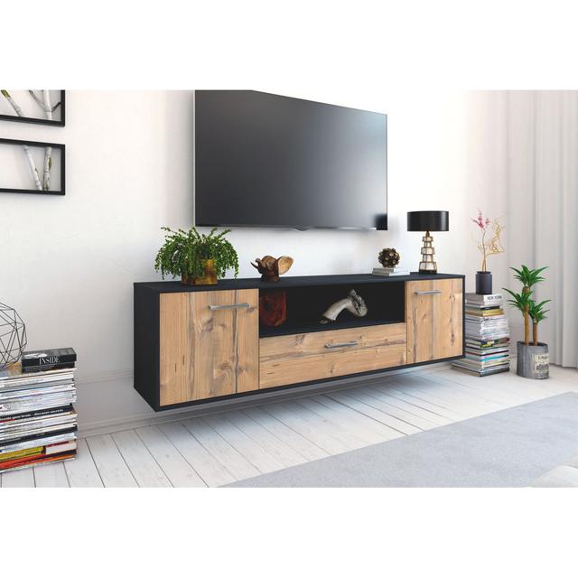 Bayad TV stand; Color: Concrete/Anthracite; Flying/Metal handles; Size: 180cm x 49cm x 35cm Brayden Studio Colour: Pine/Anthracite on Productcaster.