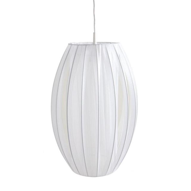 Ghabriel 48cm H Polyester Oval Lamp Shade in White Ebern Designs on Productcaster.