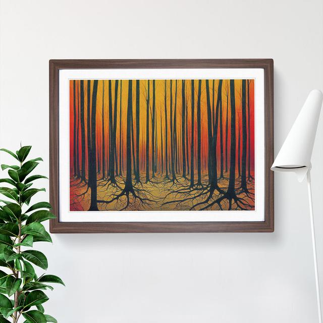 Quirky Abstract Forest - Picture Frame Graphic Art Alpen Home Frame Colour: Walnut Framed, Size: 34cm H x 46cm W x 2cm D on Productcaster.