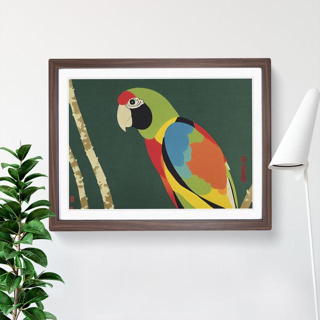 Parrot Abstract Vol.4 - Picture Frame Graphic Art Bay Isle Home Size: 34cm H x 46cm W x 2cm D, Frame Colour: Walnut on Productcaster.