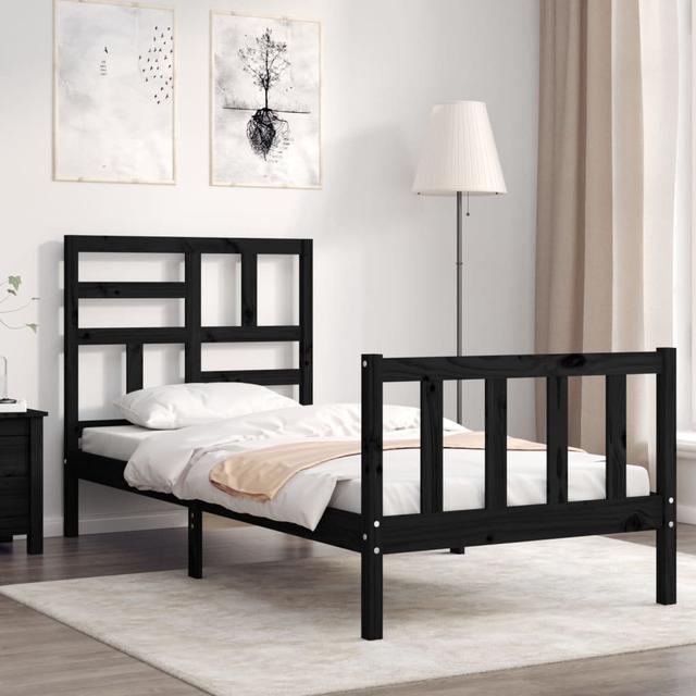 Marlow Home Co. Bed Frame 14 1 Marlow Home Co. Size: Single (3'), Colour: Black on Productcaster.