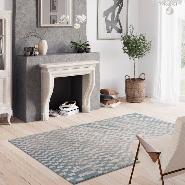 Ceballos Grey/Blue Rug Breakwater Bay Rug Size: Rectangle 200 x 290cm on Productcaster.