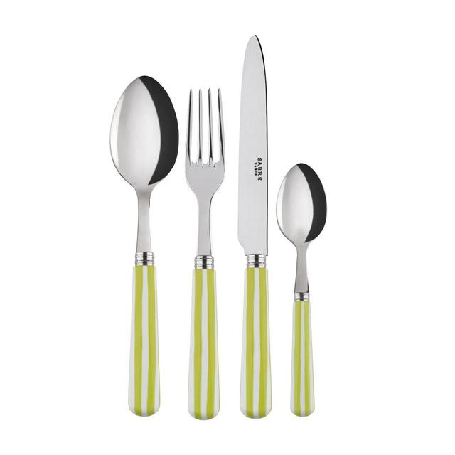 Sabre Paris - 24 Pieces Cutlery Set White Stripe Sabre Paris Colour: Lime on Productcaster.