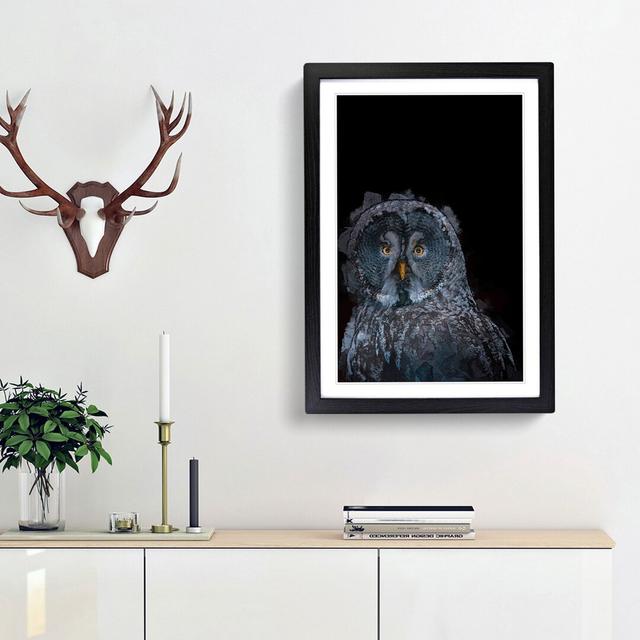 Great Grey Owl in Abstract - Picture Frame Graphic Art Print East Urban Home Frame Option: Black Framed, Size: 48cm H x 36cm W x 2cm D on Productcaster.