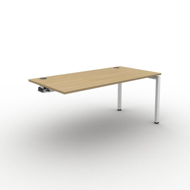 Grazian Desk Ebern Designs Frame Colour: White, Top Colour: Oak, Size: 73cm H x 100cm W x 80cm D on Productcaster.