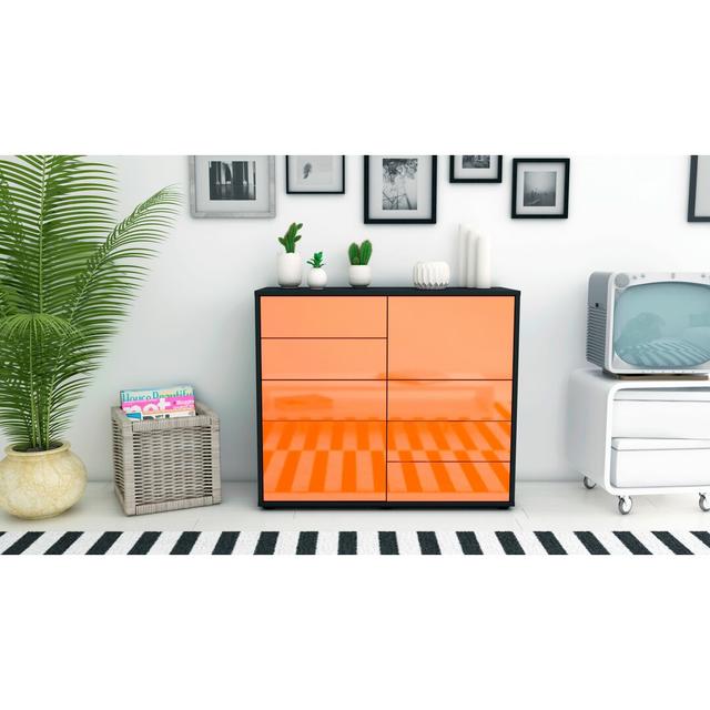 Prospe Sideboard Latitude Run Body and front colour: Anthracite/High-gloss orange on Productcaster.