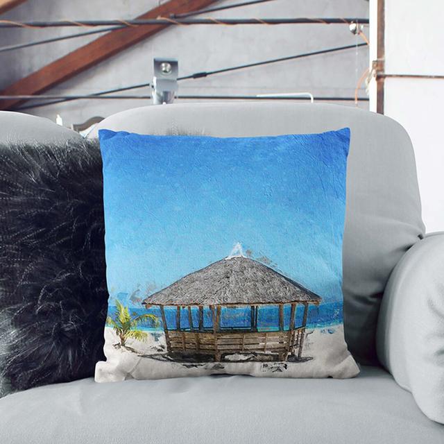 Beach Hut in Daku Island in the Philippines Cushion with Filling East Urban Home Size: 55 x 55 cm on Productcaster.