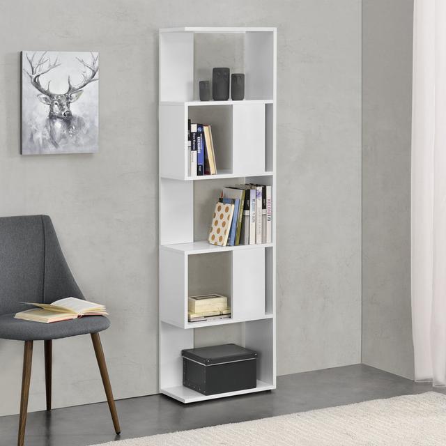 Bücherregal Schweinzger LoftDesigns Größe: 159 cm H x 45 cm B x 24 cm T, Farbe: Weiß on Productcaster.