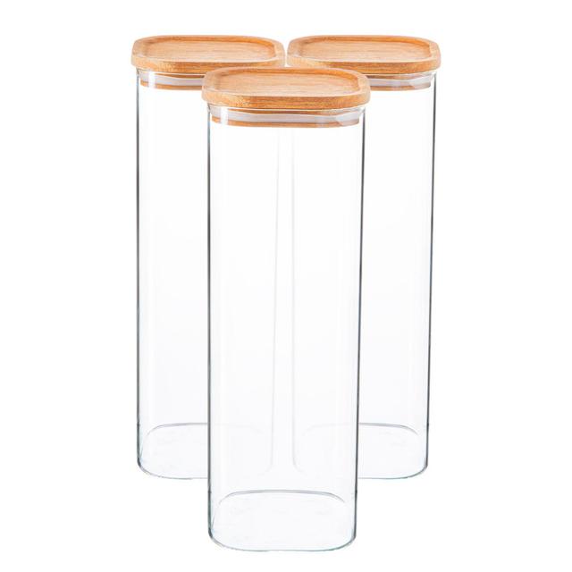 Glass Canister - Set of 6 (Set of 6) Argon Tableware Size: 29.5cm H x 10cm W x 10cm D on Productcaster.