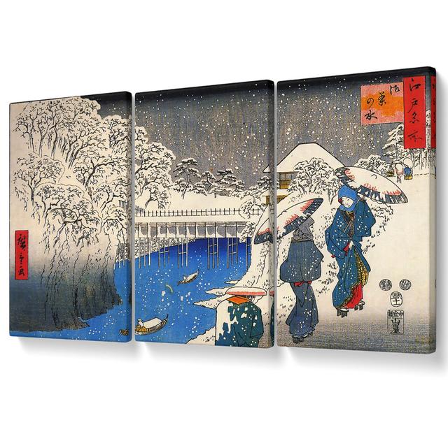 Hiroshige Two Ladies Conversing in the Snow by Utagawa Hiroshige - 3 Piece Wrapped Canvas Graphic Art Rosalind Wheeler Size: 81.3cm H x 163cm W on Productcaster.