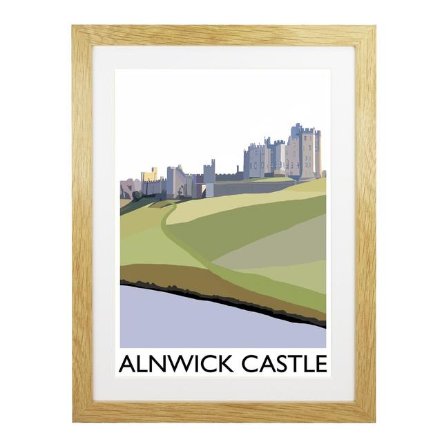 Alnwick Castle by Richard O'Neil - Graphic Art Print on Paper East Urban Home Format: Oak Wood Frame, Size: 43.5 cm H x 33.5 cm W x 2.2 cm D on Productcaster.