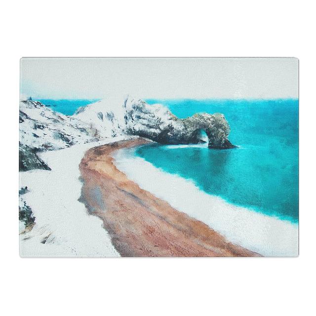 Tempered Glass Durdle Door Cliffs in Wareham Abstract Chopping Board East Urban Home Size: 28.5 cm x 39 cm on Productcaster.