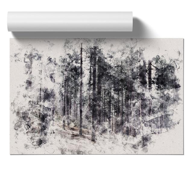 Conifer Tree Forest Vol.1 Watercolour - Unframed Graphic Art East Urban Home Size: 42cm H x 59cm W x 0.1cm D on Productcaster.