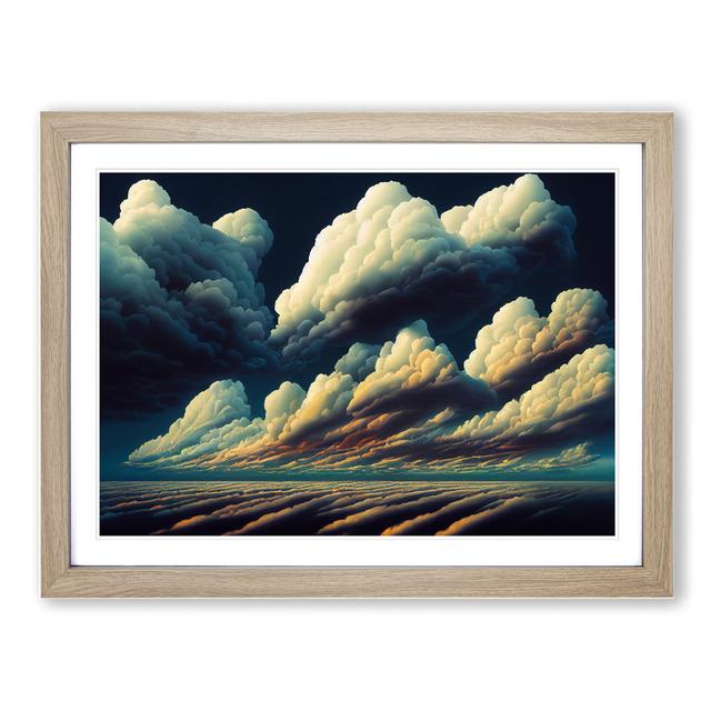 Moody Clouds 17 Stories Size: 25cm H x 34cm W x 2cm D, Frame Colour: Oak Framed on Productcaster.