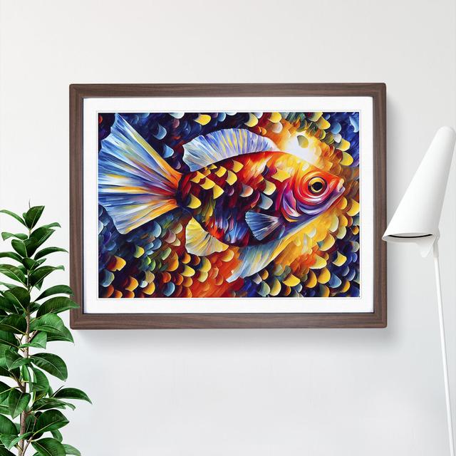 Fish Vol.1 Abstract - Picture Frame Graphic Art Latitude Run Frame Colour: Walnut, Size: 46cm H x 64cm W x 2cm D on Productcaster.