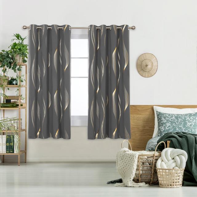 Maisonet Blackout Grommet / Eyelet Curtain Pair (Set of 2) Metro Lane Colour: Light Grey, Panel Size: 140cm Width x 183cm Drop on Productcaster.