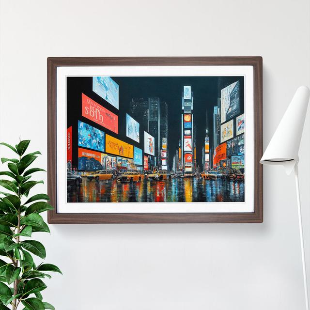 Times Square Vol.5 - Picture Frame Graphic Art Marlow Home Co. Frame Colour: Walnut Framed, Size: 34cm H x 46cm W x 2cm D on Productcaster.