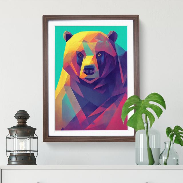 A Geometric Bear No.4 Abstract - Picture Frame Graphic Art Alpen Home Frame Colour: Walnut, Size: 64cm H x 46cm W x 2cm D on Productcaster.