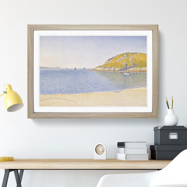 Port of Saint-Cast by Paul Signac - Picture Frame Painting East Urban Home Size: 48cm H x 65cm W x 2cm D, Frame Option: Oak Framed on Productcaster.