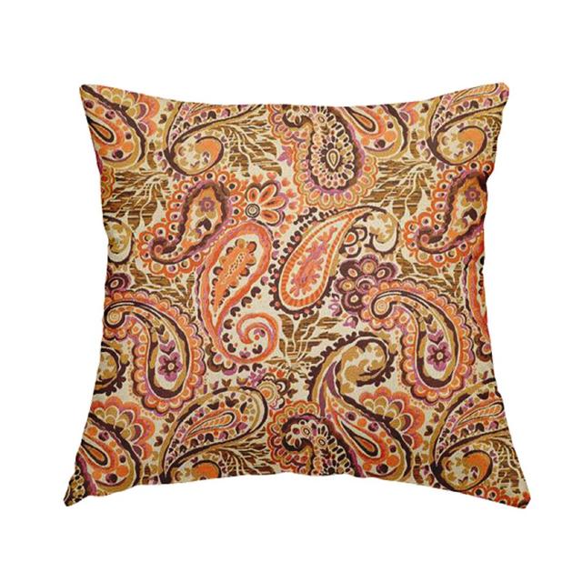 Mcgrath Paisley Rectangular Throw Cushion Marlow Home Co. Colour: Orange/Olive on Productcaster.