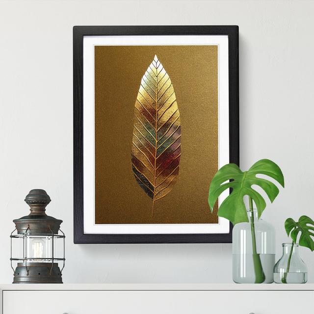 FRM-V0523-998X Forest Gold Leaf - Picture Frame Graphic Art Marlow Home Co. Format: Black Framed, Size: 34cm H x 25cm W on Productcaster.