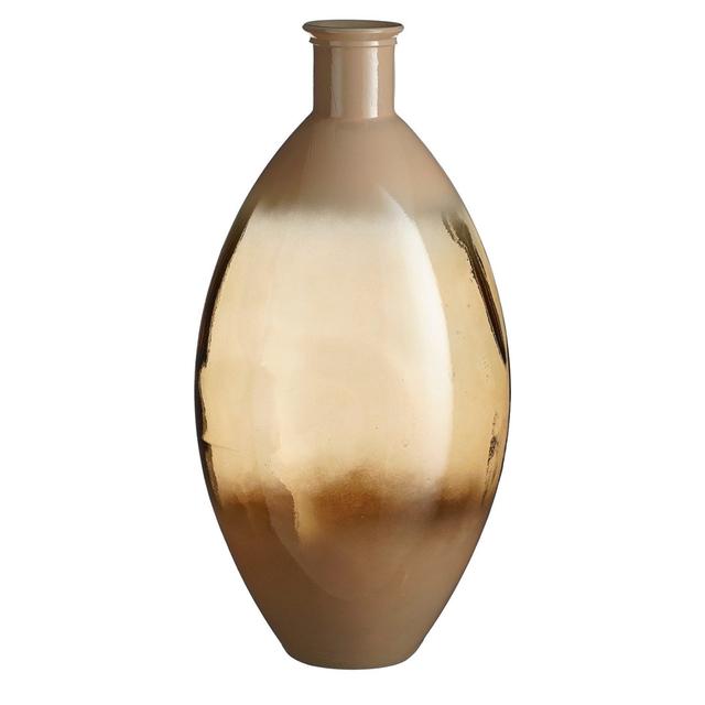 Charlieann Recycled Glass Table Vase Metro Lane Colour: Beige on Productcaster.