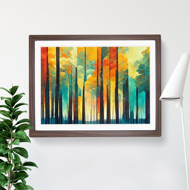 Captivating Abstract Forest Vol.6 - Picture Frame Graphic Art Alpen Home Format: Walnut, Size: 25cm H x 34cm W x 2cm D on Productcaster.