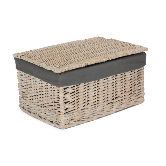 17 Stories Wicker Crate 17 Stories Size: 23cm H x 30cm W x 42cm D, Colour: White Wash on Productcaster.