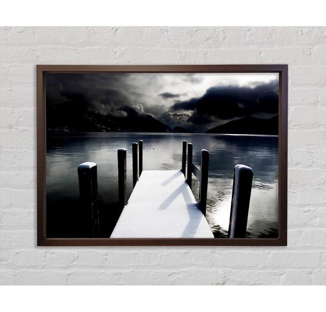 Tranquil Mountain View Lake Side Framed Print Highland Dunes Size: 59.7cm H x 84.1cm W 3.3cm D on Productcaster.