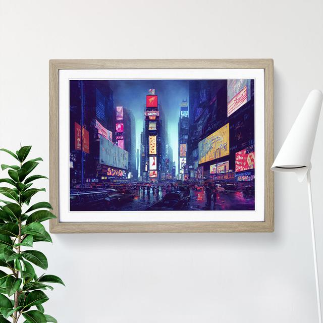 Modern Times Square Art Vol.1 - Picture Frame Graphic Art 17 Stories Size: 34cm H x 46cm W x 2cm D, Format: Oak Framed on Productcaster.