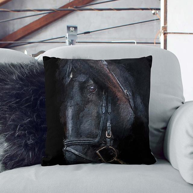 Enchanting Stallion Horse Cushion with Filling East Urban Home Backing Colour: Stone, Size: 55cm H x 55cm W x 20cm D on Productcaster.