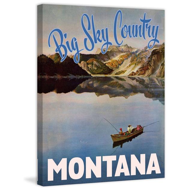 Travel Montana Vintage Advertisement Wrapped on Canvas East Urban Home Size: 132cm H x 101cm W x 3.81cm D on Productcaster.